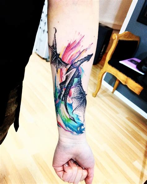 dragon tattoo watercolor